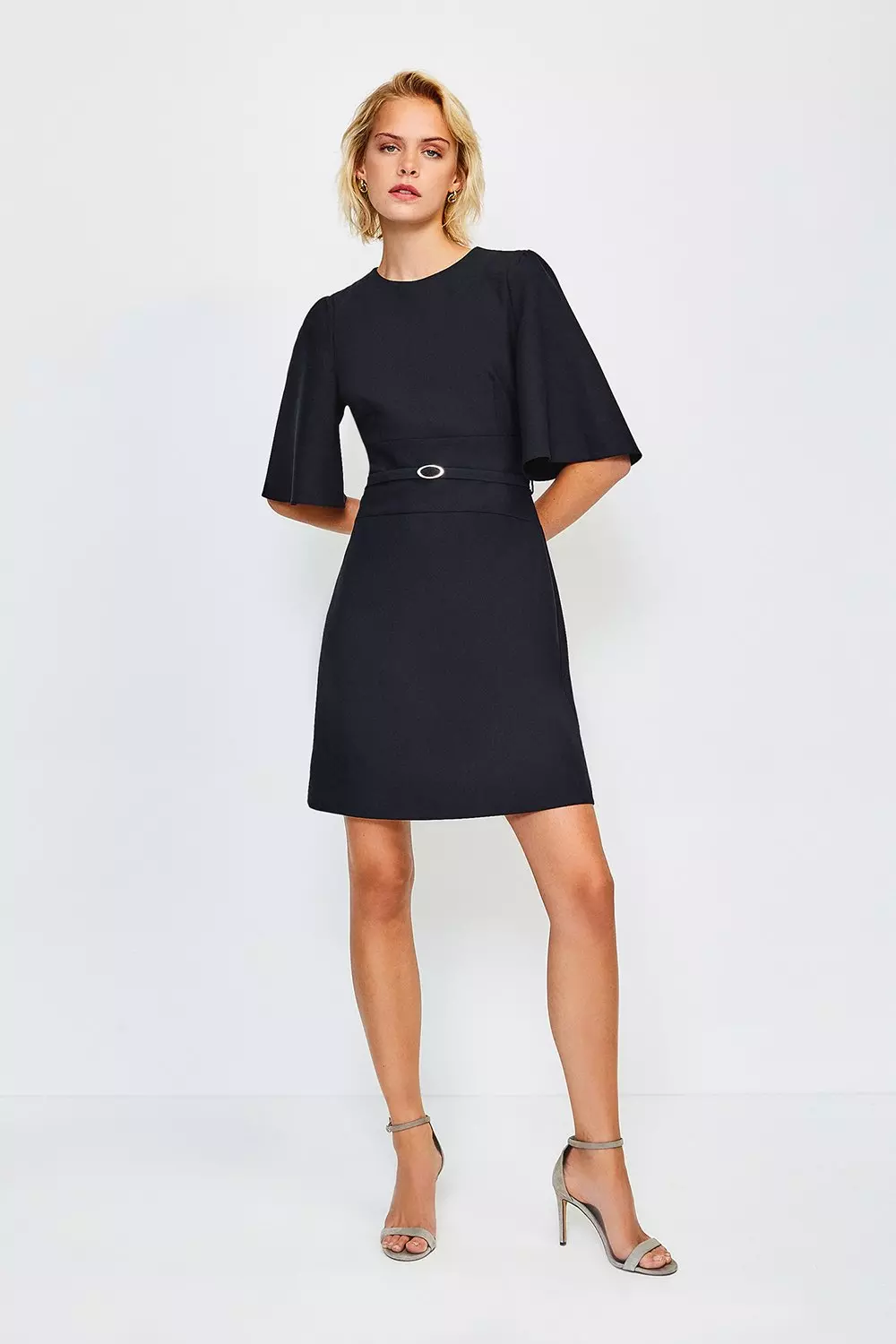 Flare Sleeved A Line Dress Karen Millen