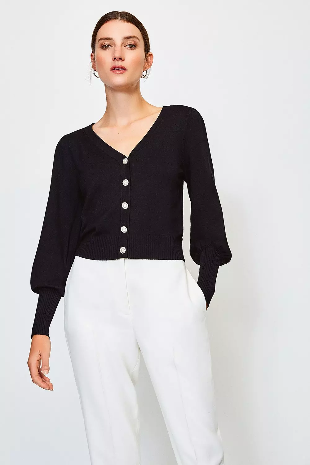 アパルトモン　Pearl botton Vneck Cardigan アパルトモン◇Pearl botton Vneck Cardigan（アパルトモン