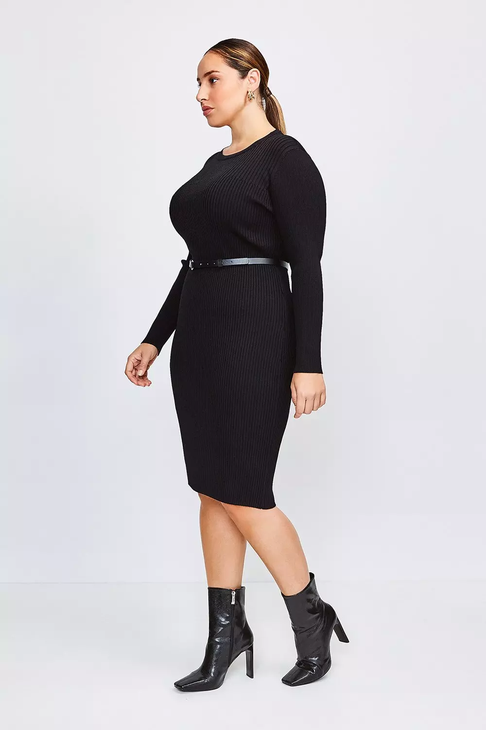 Karen millen ribbed knit bodycon dress hotsell