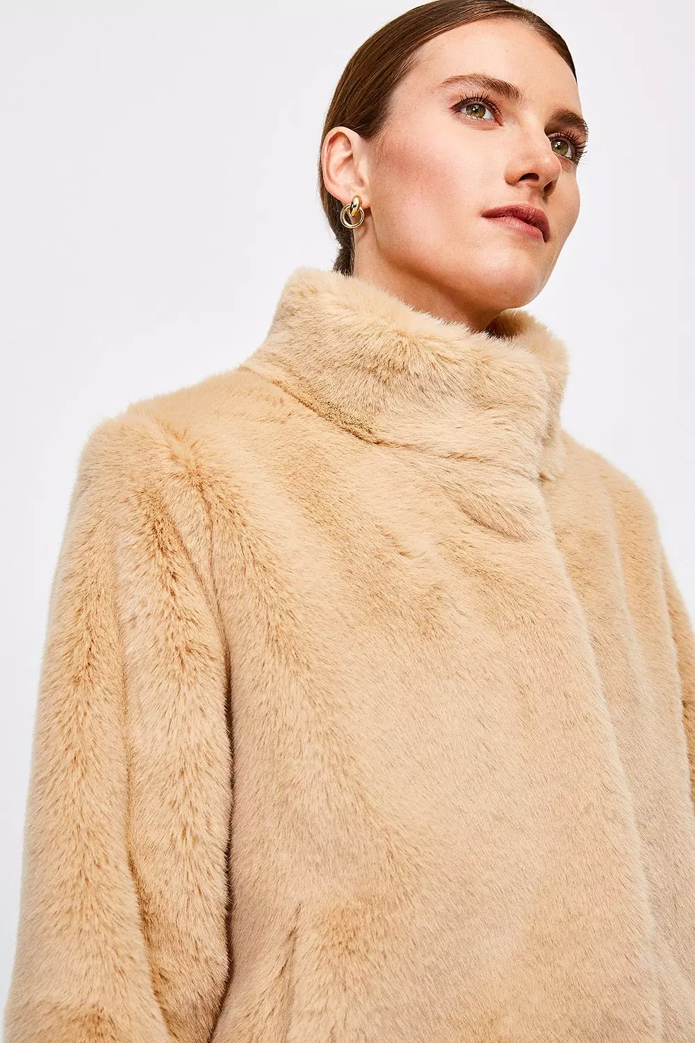 Fur neck jacket sale