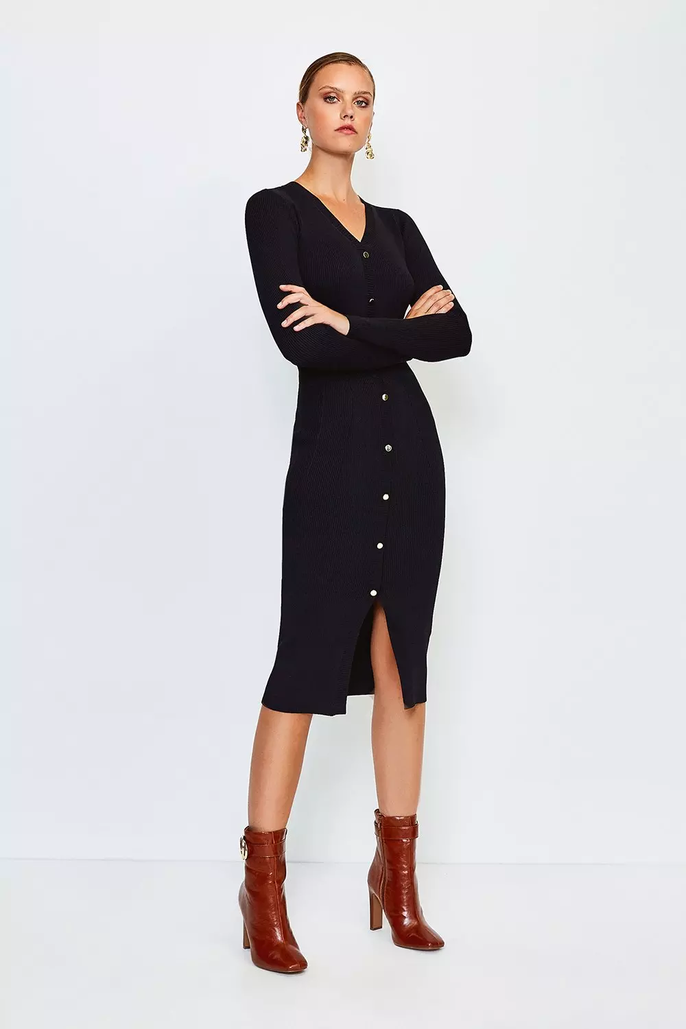 Karen millen ribbed knit dress best sale