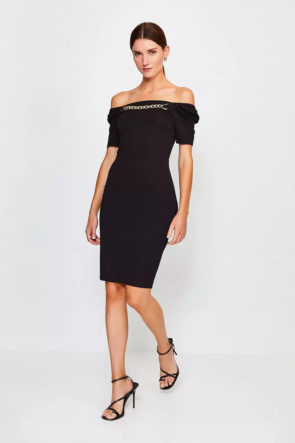 Chain Detail Bardot Dress Karen Millen