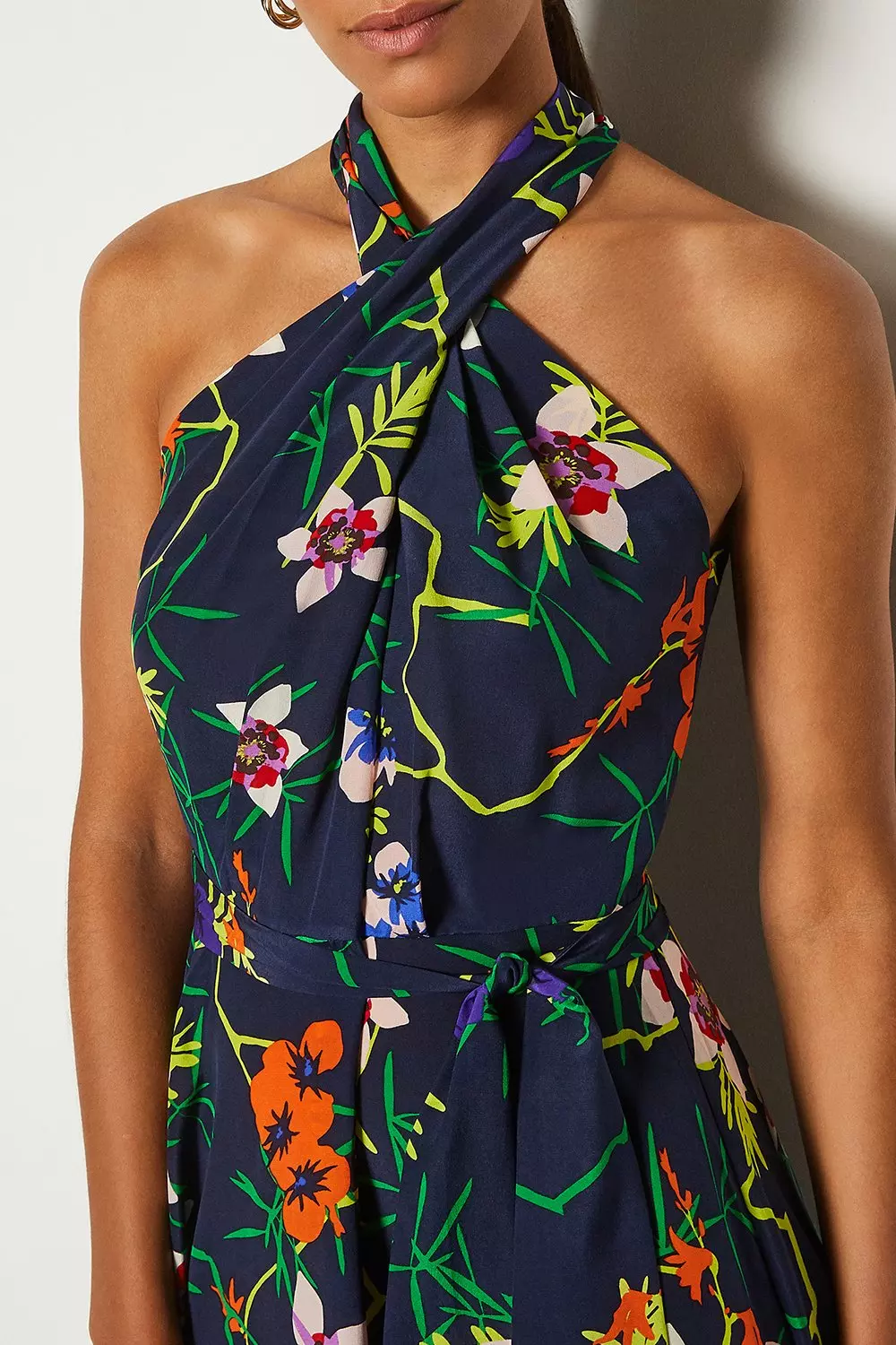 Karen shops millen floral halterneck dress