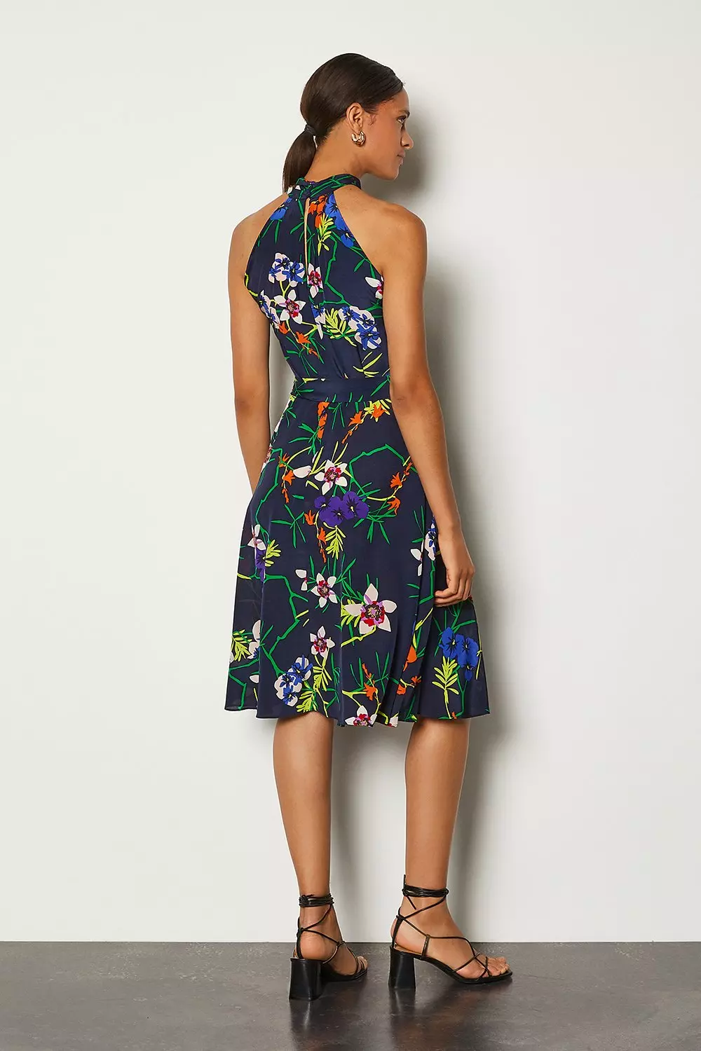 Karen millen floral halterneck dress hotsell