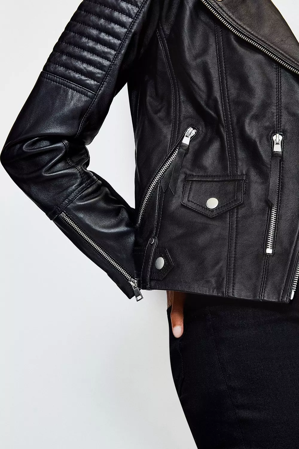 Leather Biker Jacket Karen Millen