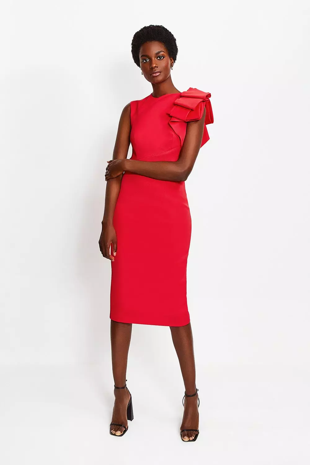 Italian Stretch Origami Shoulder Dress Karen Millen