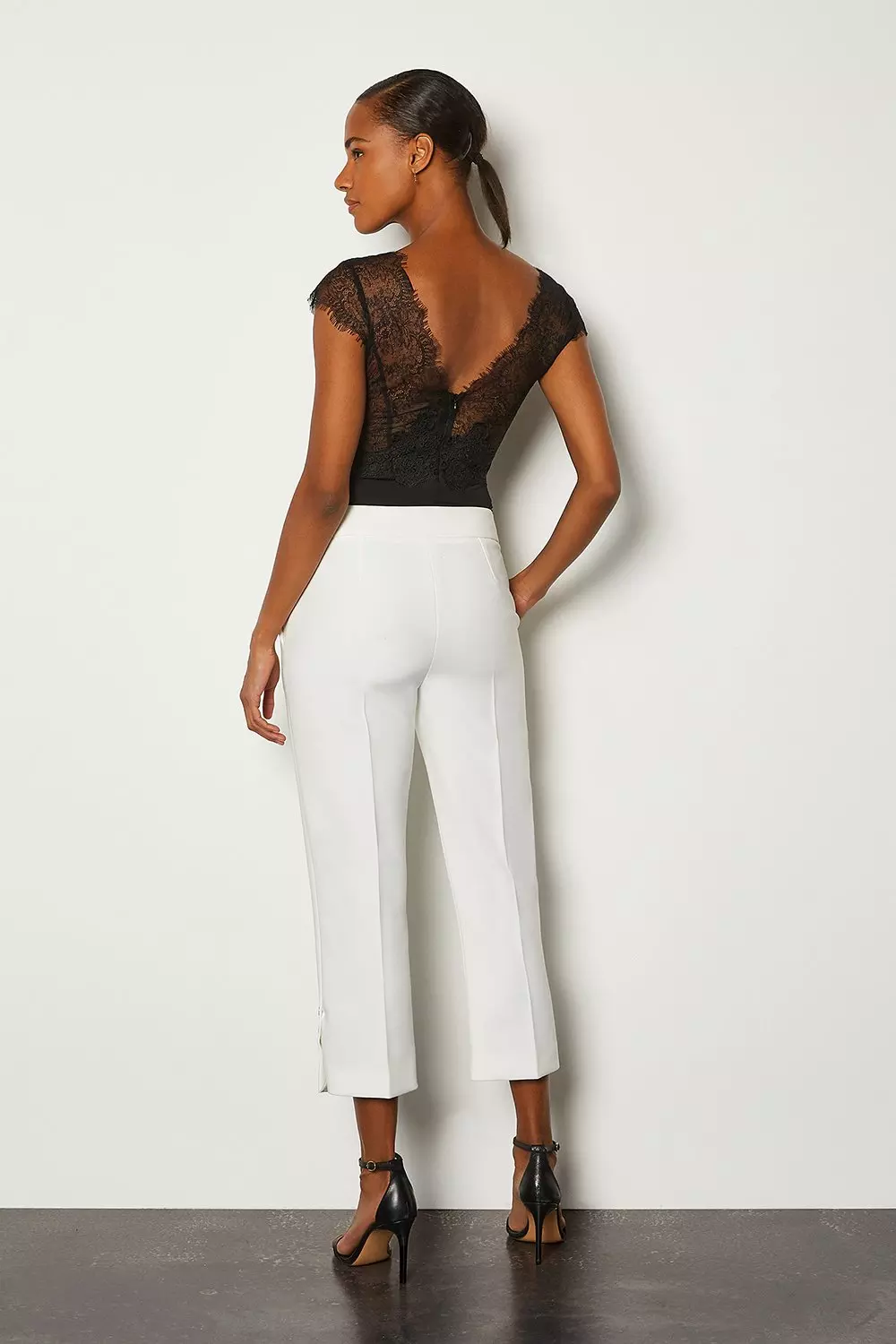 Short Sleeved V-Back Jersey Body | Karen Millen