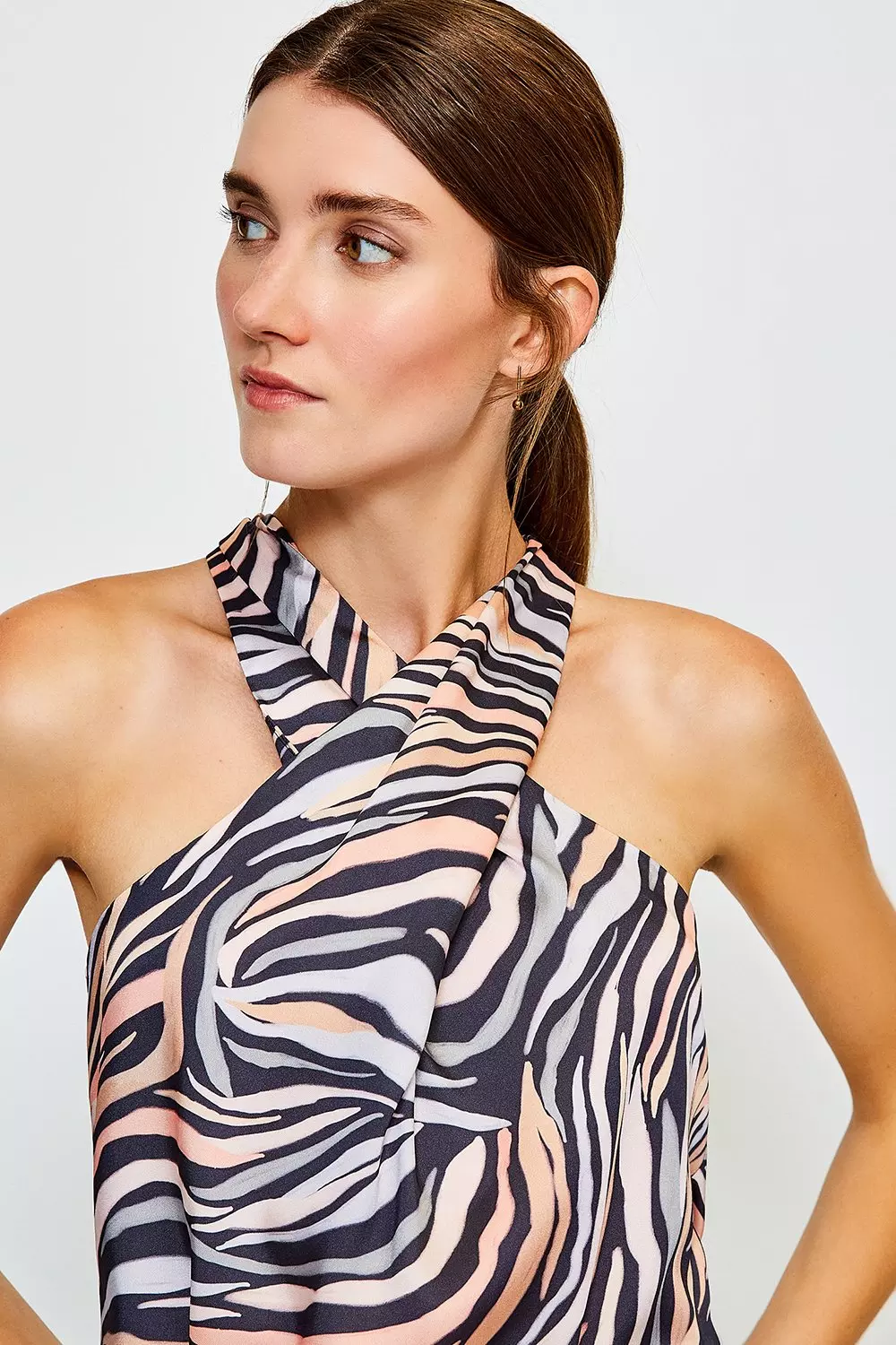 Zebra Print Halter Top | Karen Millen