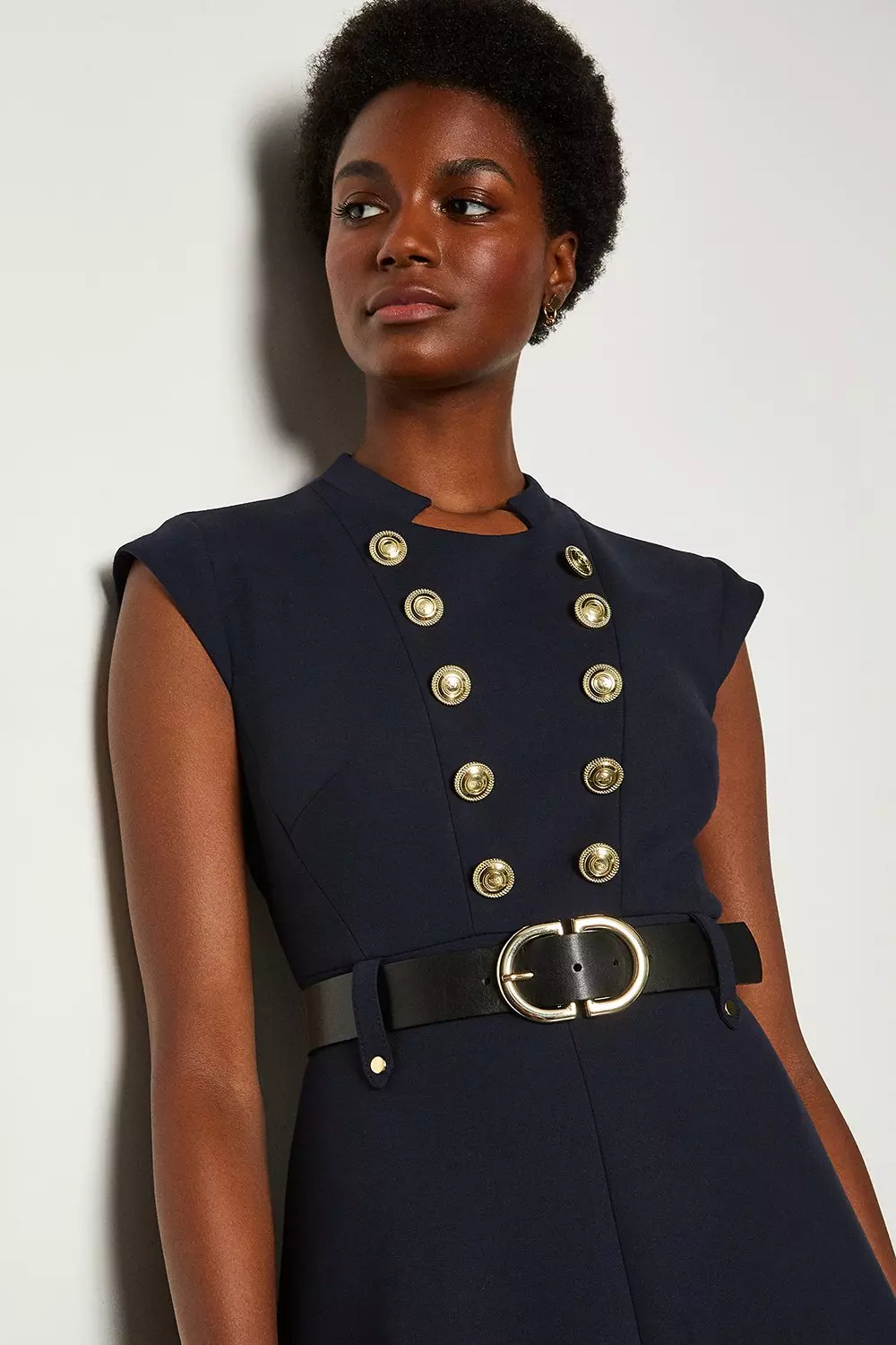 Ameri（アメリ）の「MILITARY WORK I LINE DRESS（ワンピース
