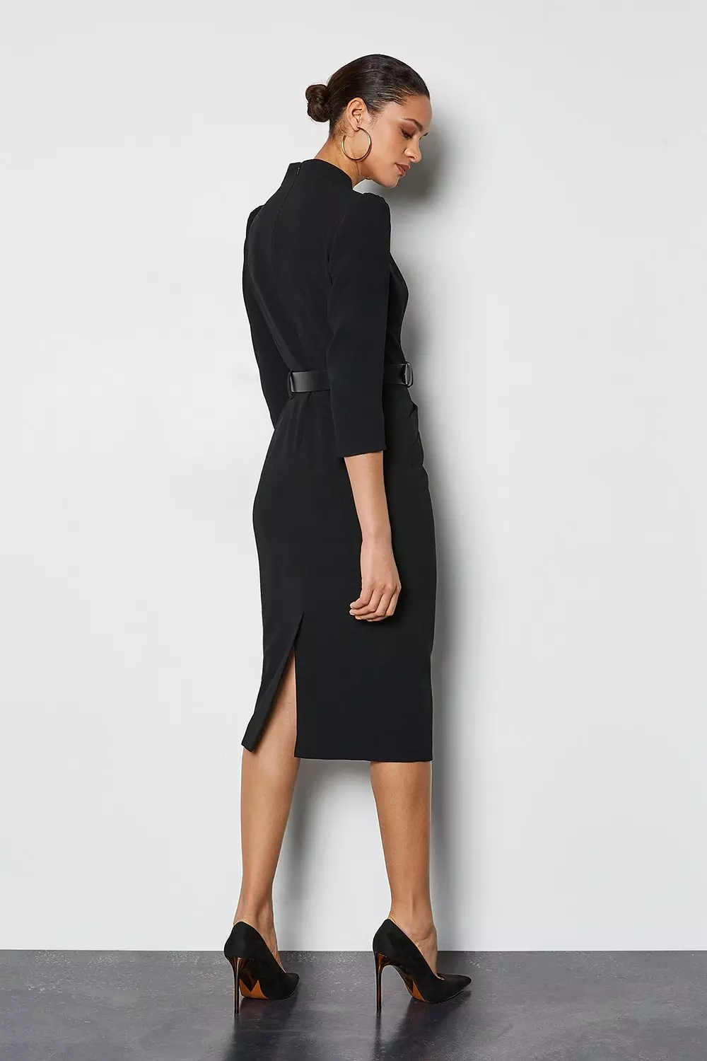 KAREN MILLEN*クレープ Forever プリーツベルトドレス 送関込 KAREN MILLEN*クレープ Forever プリーツベルトドレス 送関込