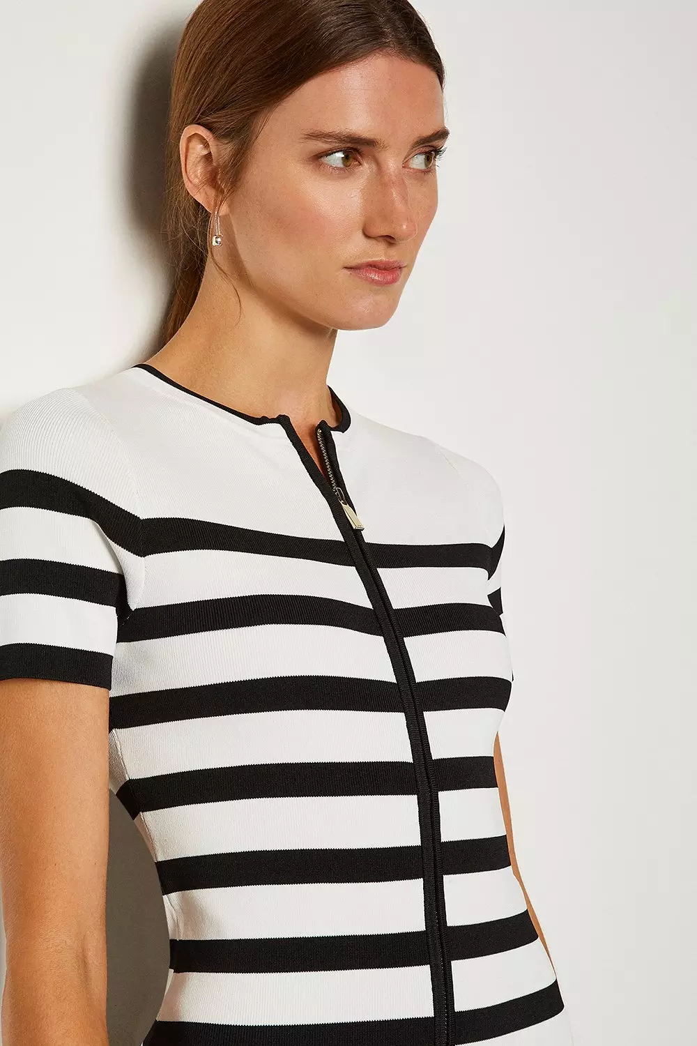 Nautical Zip Through Knit Dress | Karen Millen