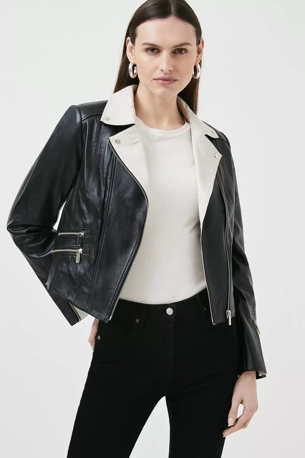 Karen millen leather jacket shops