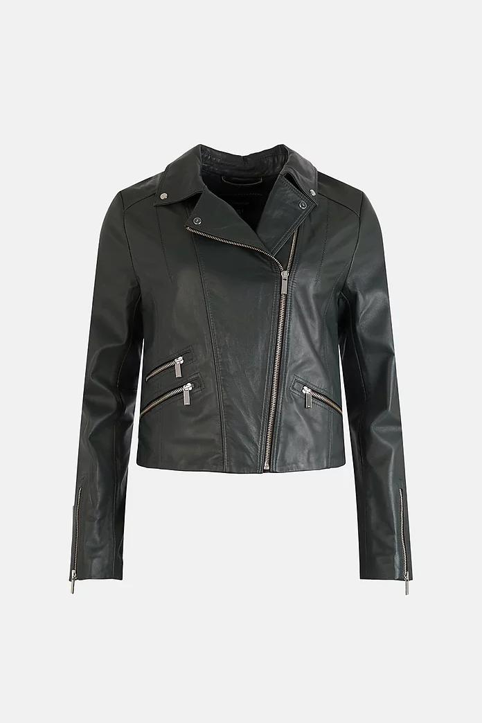 Leather Signature Biker Jacket | Karen Millen Leather Signature Biker Jacket | Karen Millen