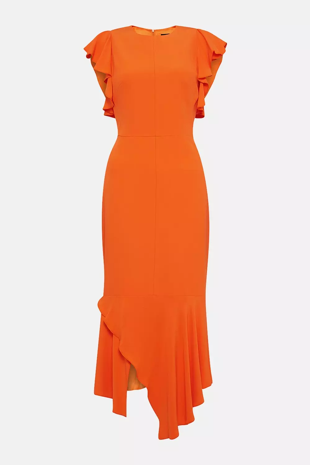 Ruffle Trim Midi Dress Karen Millen