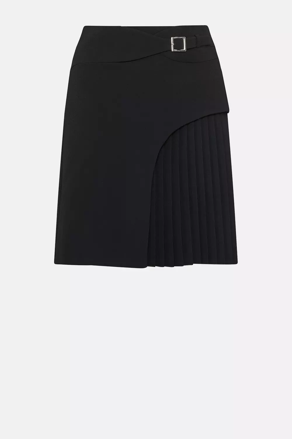 【AAKE】BUCKLE HALF PLEATS SK Buckle Detail Pleated Mini Skirt | Karen Millen