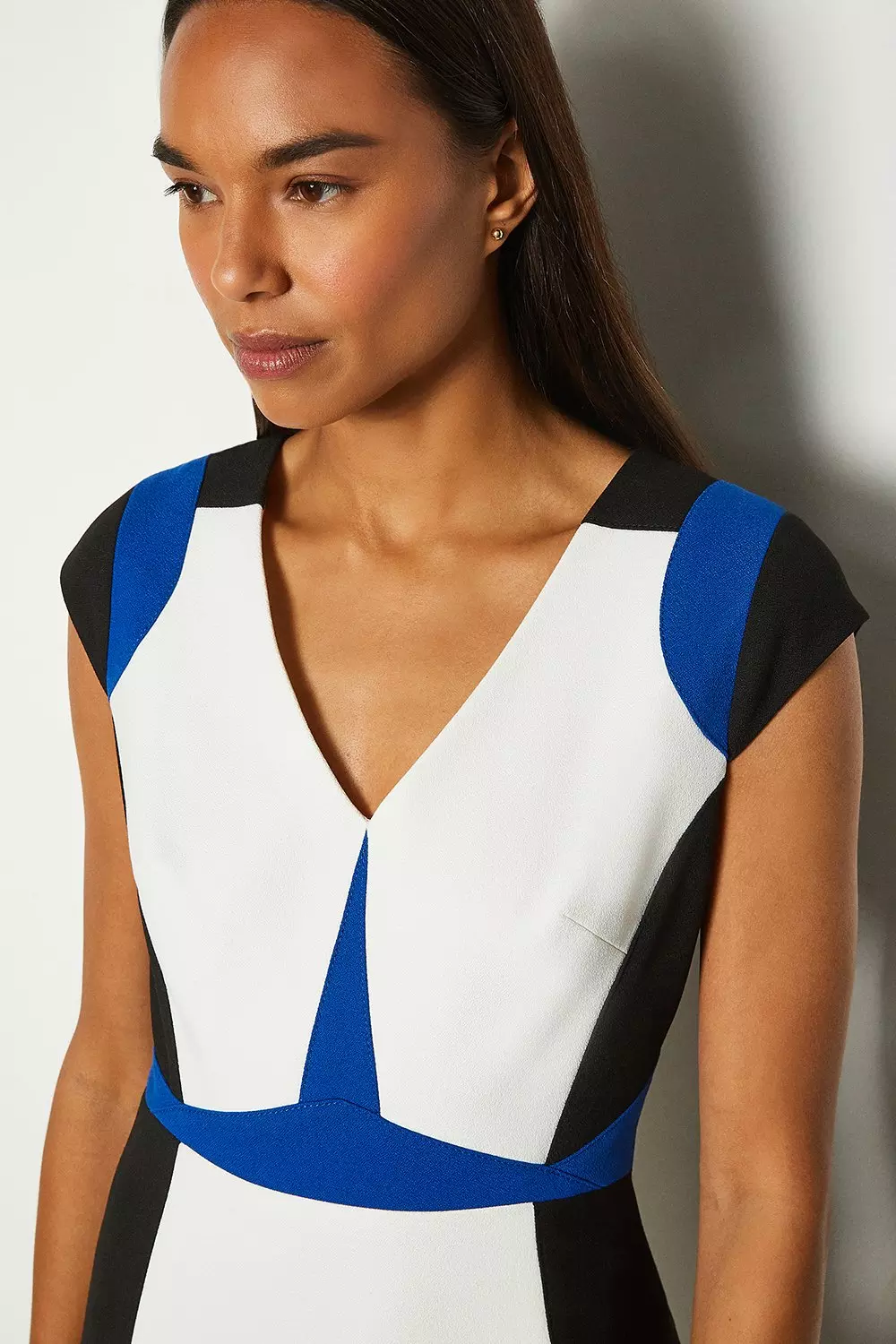 Colour Block Cap Sleeve Shift Dress Karen Millen