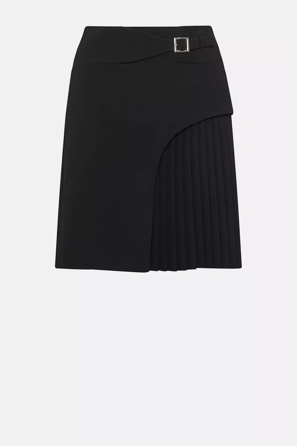 Buckle Detail Pleated Mini Skirt | Karen Millen