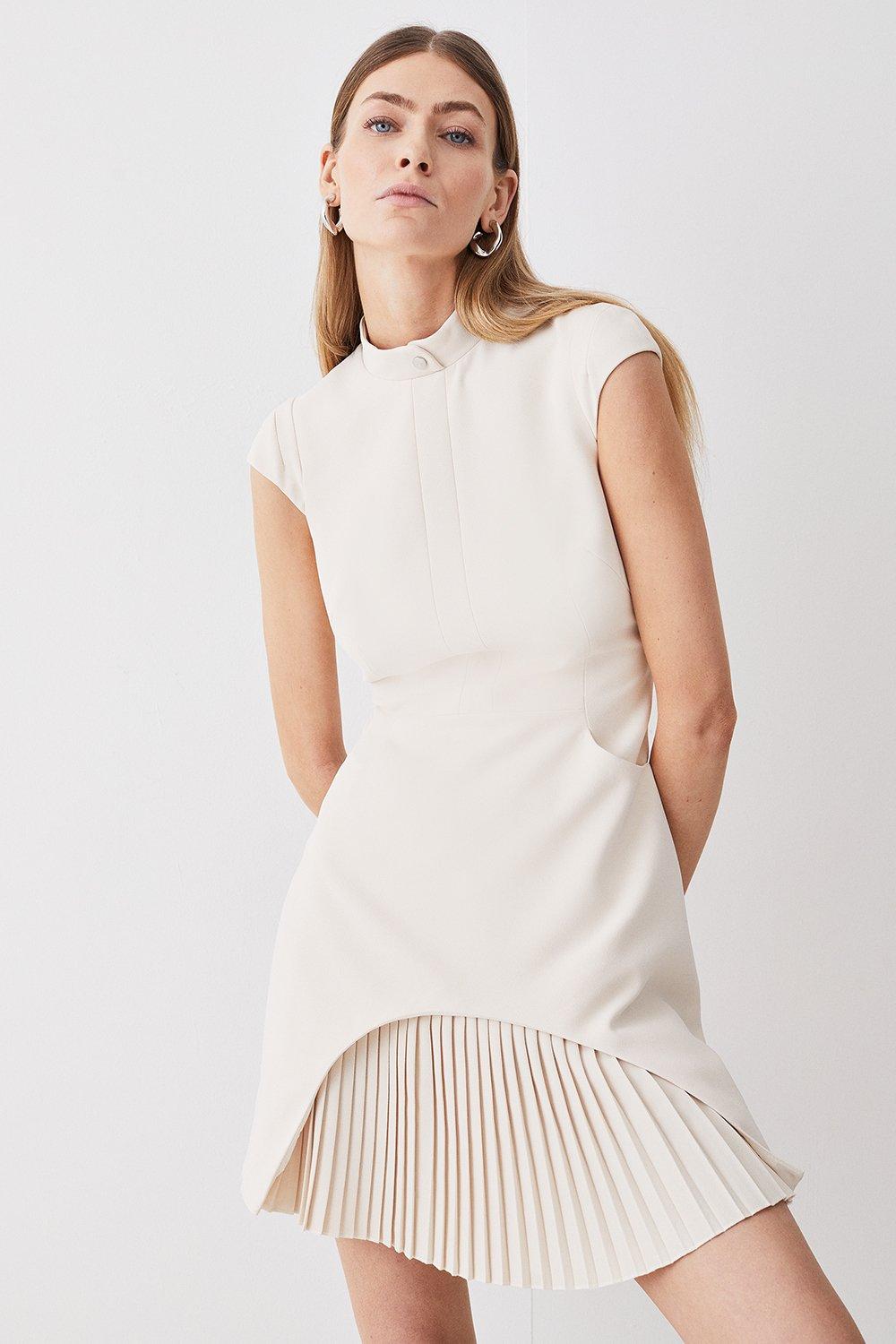 Karen millen pleated hem bodycon dress online