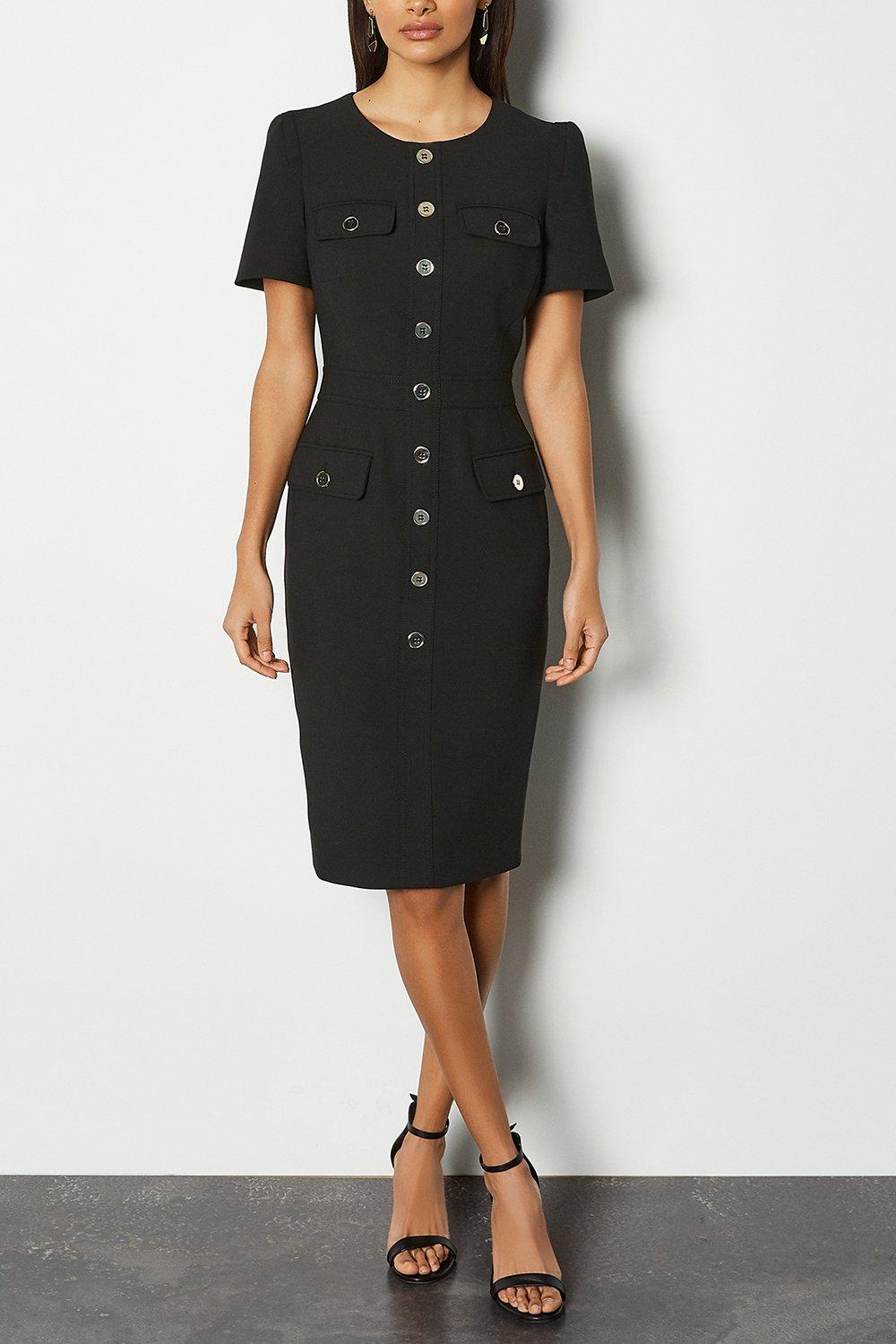 Tailored Utility Midi Dress