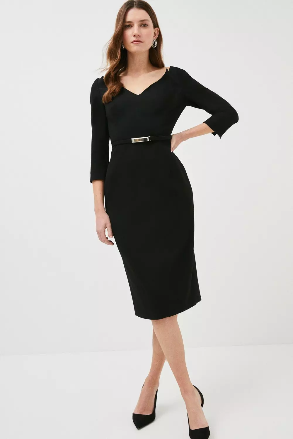 Forever Bar Belt Midi Dress Karen Millen
