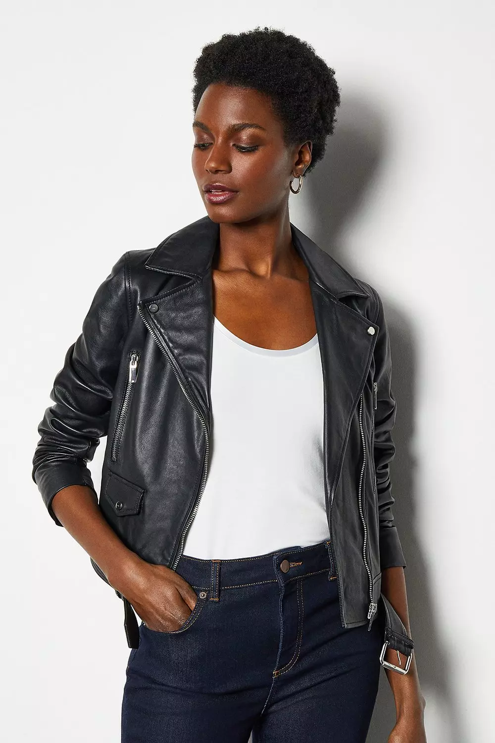 Karen millen leather biker jacket hotsell