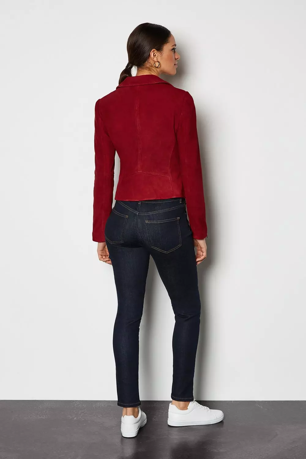 Suede Signature Biker Jacket Karen Millen