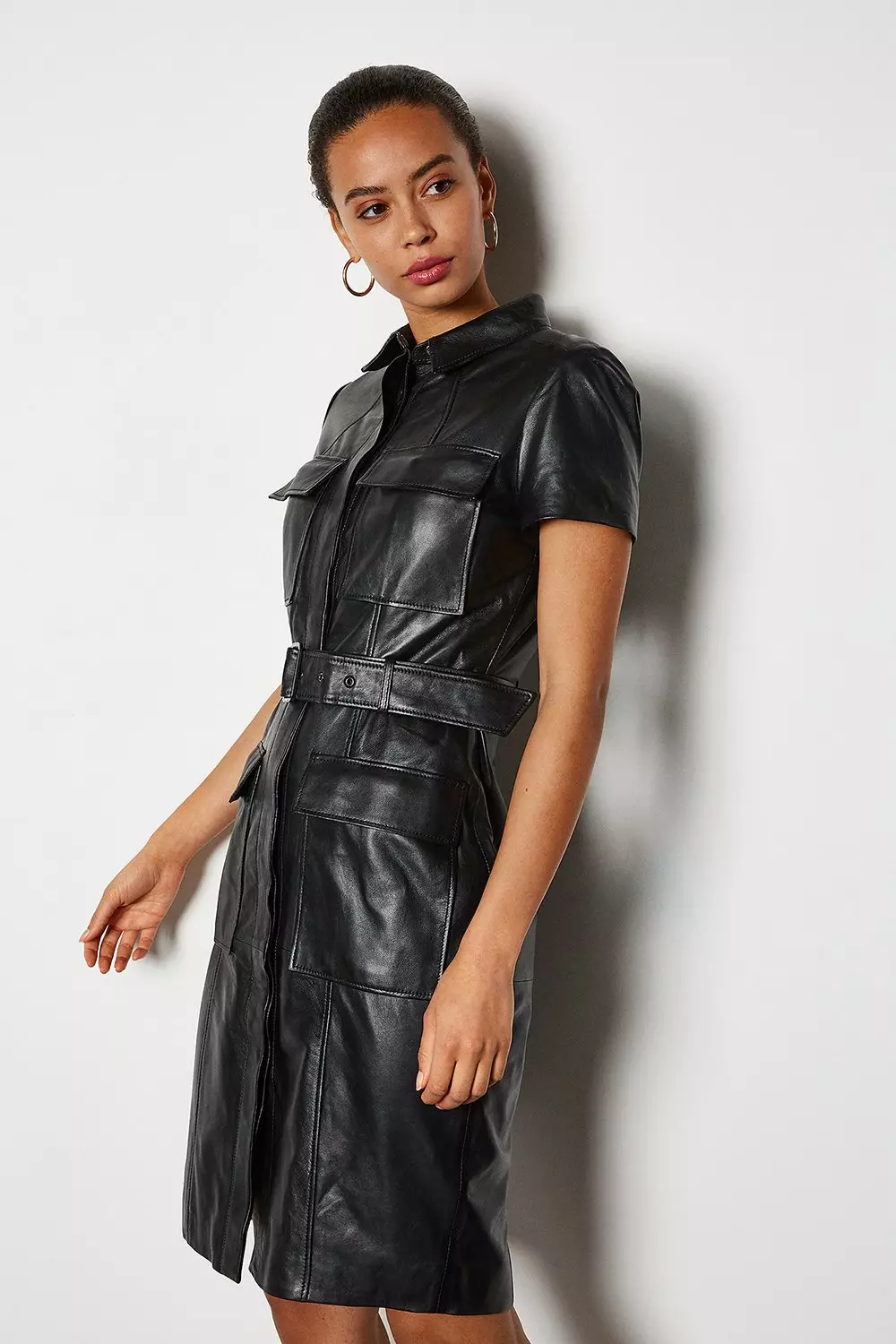 Karen millen faux leather dress best sale