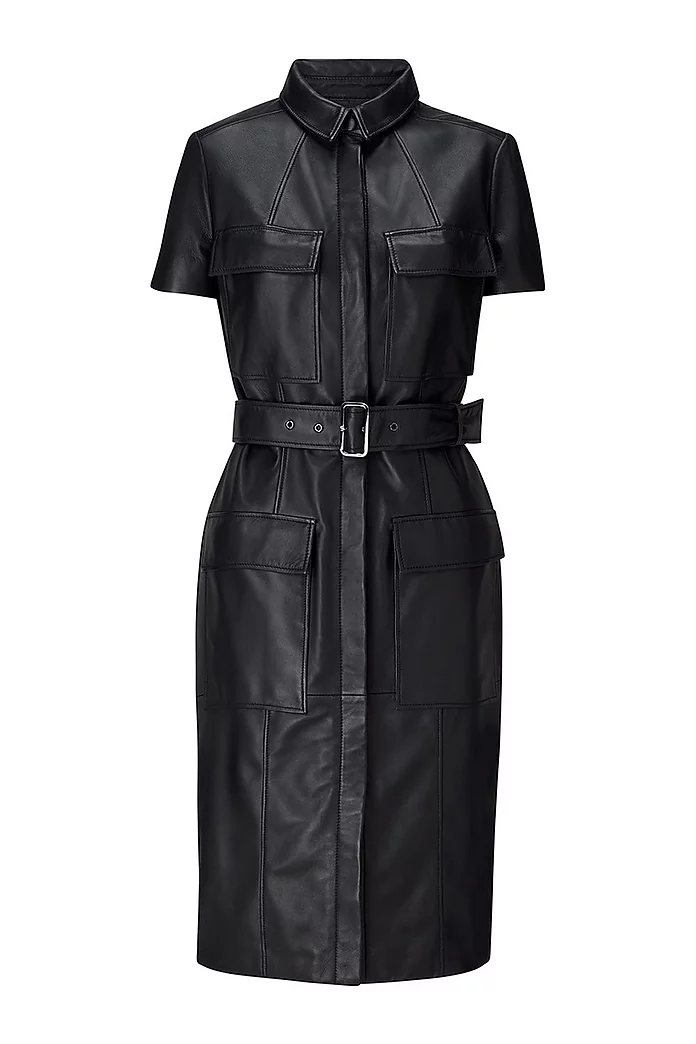 Clean Leather Utility Dress | Karen Millen Clean Leather Utility Dress | Karen Millen