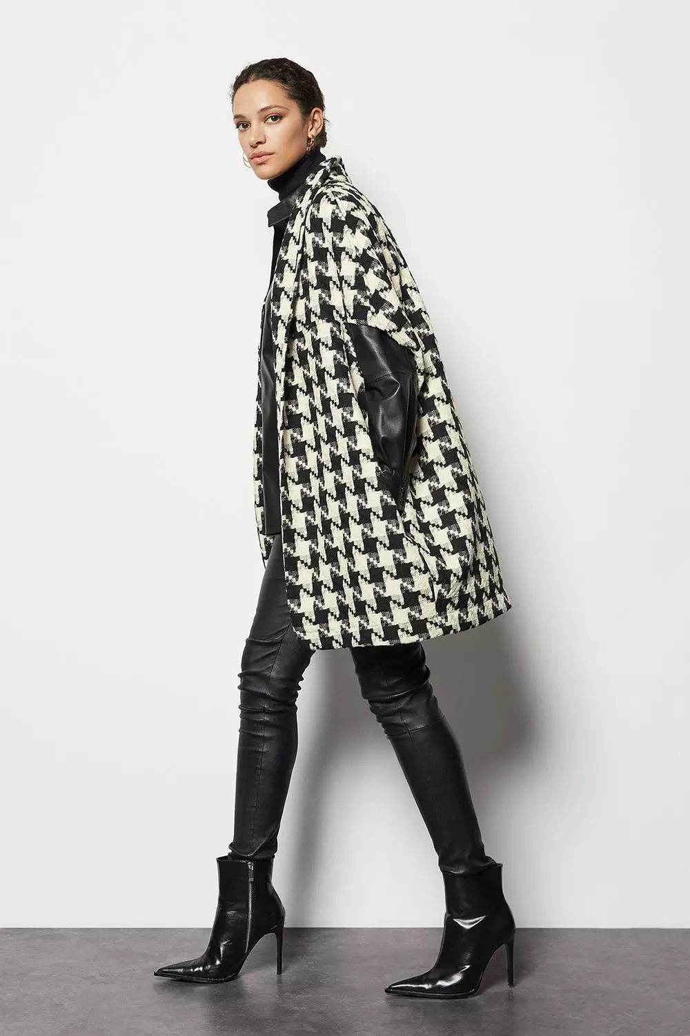 クラネ新品♡MIX HOUNDSTOOTH CAPE COAT Houndstooth Print Cape | Karen Millen
