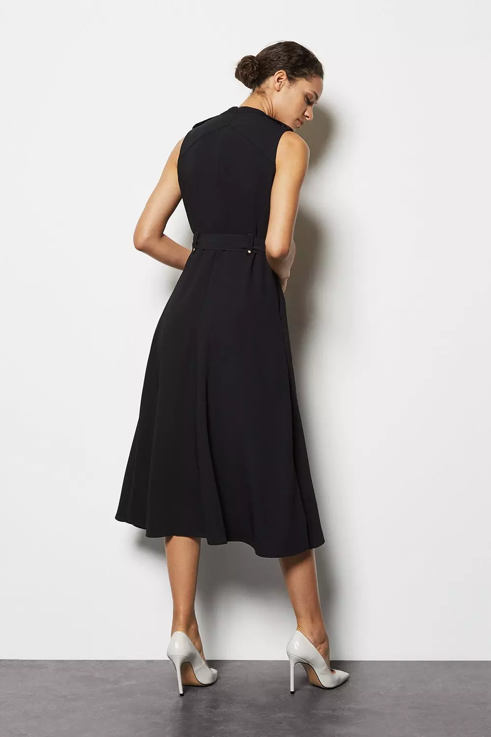KAREN MILLEN 日本未入荷 コットン フレアドレス 刺繍 ベルト Exploded Floral Studded Lace Midi Dress | Karen Millen