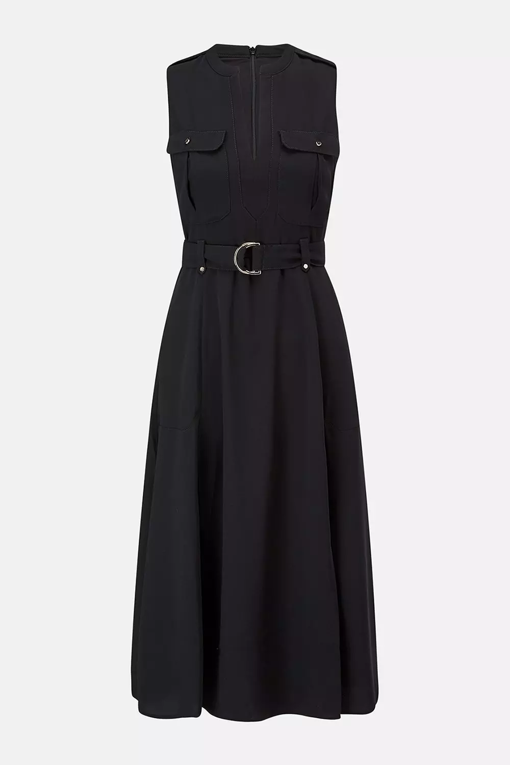 安心追跡【KAREN MILLEN】フェイクレザー ベルト付 シャツドレス Belted Shirt Dress | Karen Millen