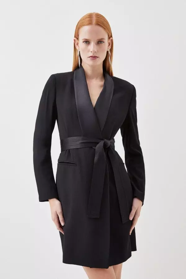 Tailored Tuxedo Wrap Mini Dress Karen Millen