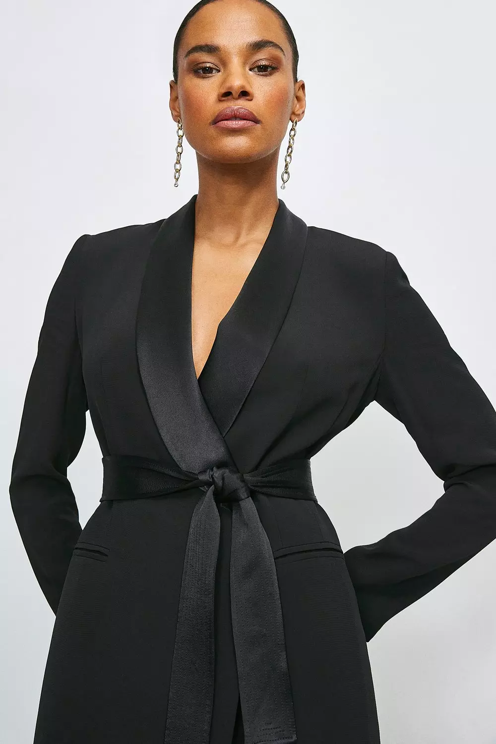 Tailored Tuxedo Wrap Mini Dress Karen Millen