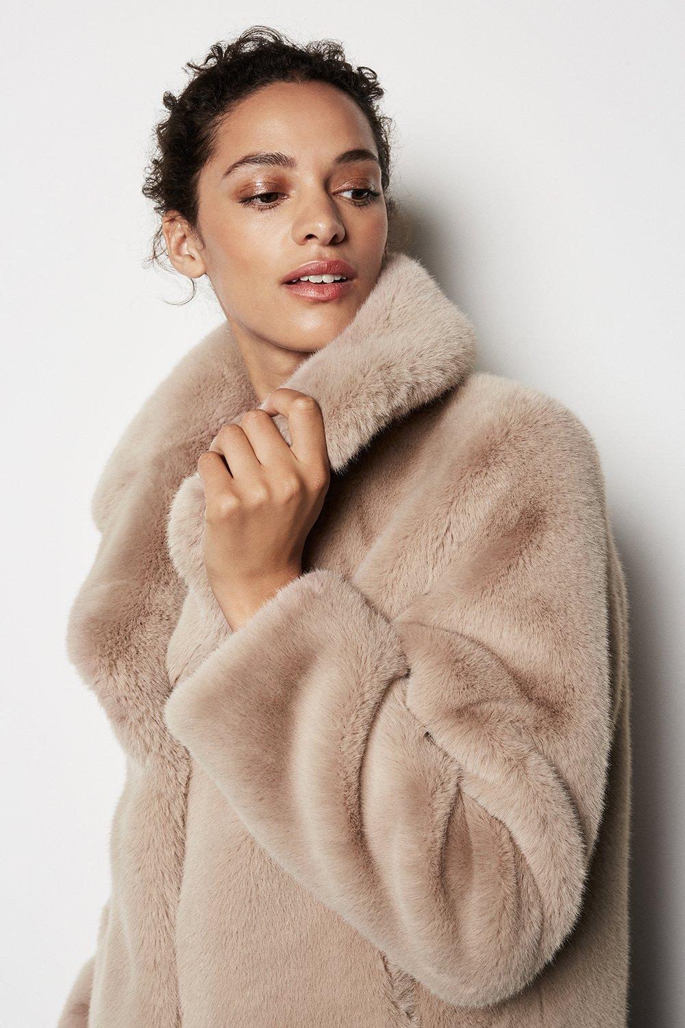 Faux fur coat cheap on sale