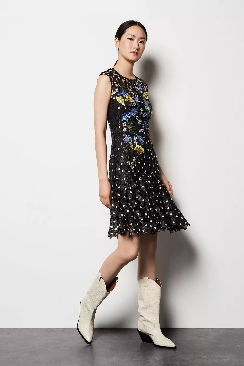 Floral Polkadot Lace Dress Karen Millen