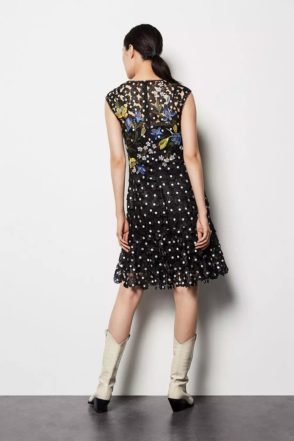 関税送料込★SALE★完売間近★KarenMillen★Polka Dot ドレス Rent Buy Karen Millen Polka Dot Linen Wrap Tie Waisted Midi