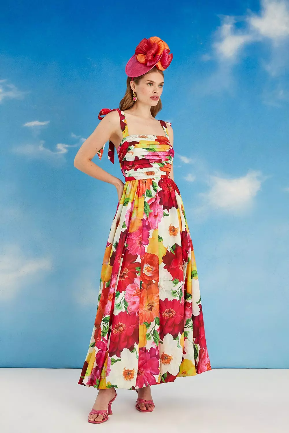パーティードレス Fenton Balloon Multi Tone Dress Chi Chi Girls バルーンスリーブフラワーディテールドレス 3-7歳