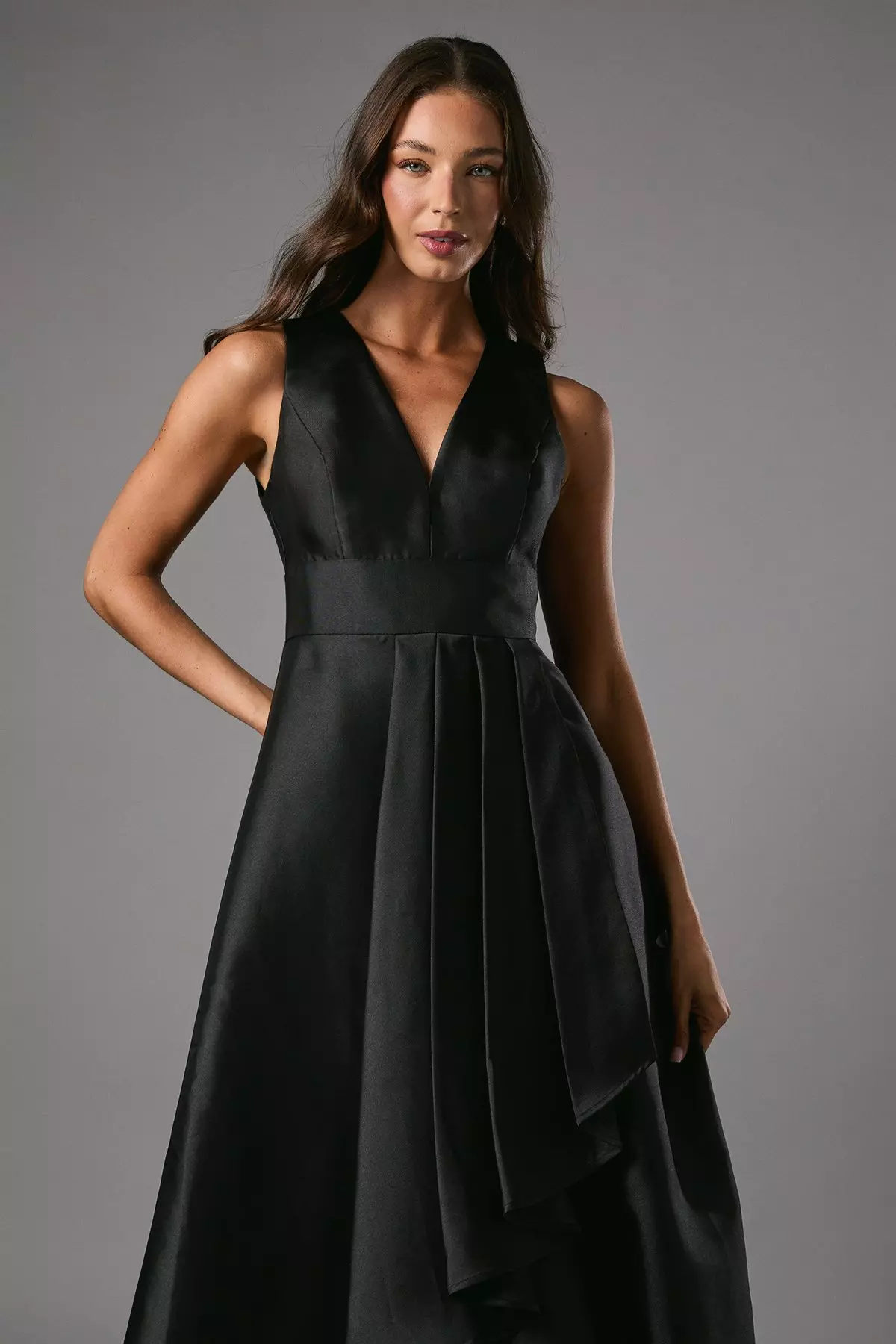 安心追跡【KAREN MILLEN】ポンテウォーターフォールヘムドレス 安心追跡付【KAREN MILLEN】ウォーターフォールヘムマキシドレス