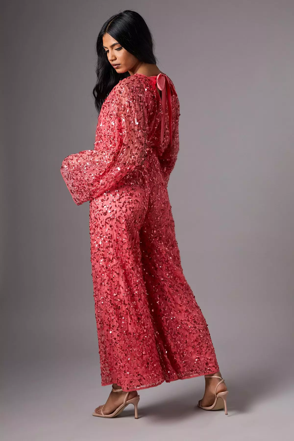 Blush Petite Sequin Batwing Jumpsuit  alternative image