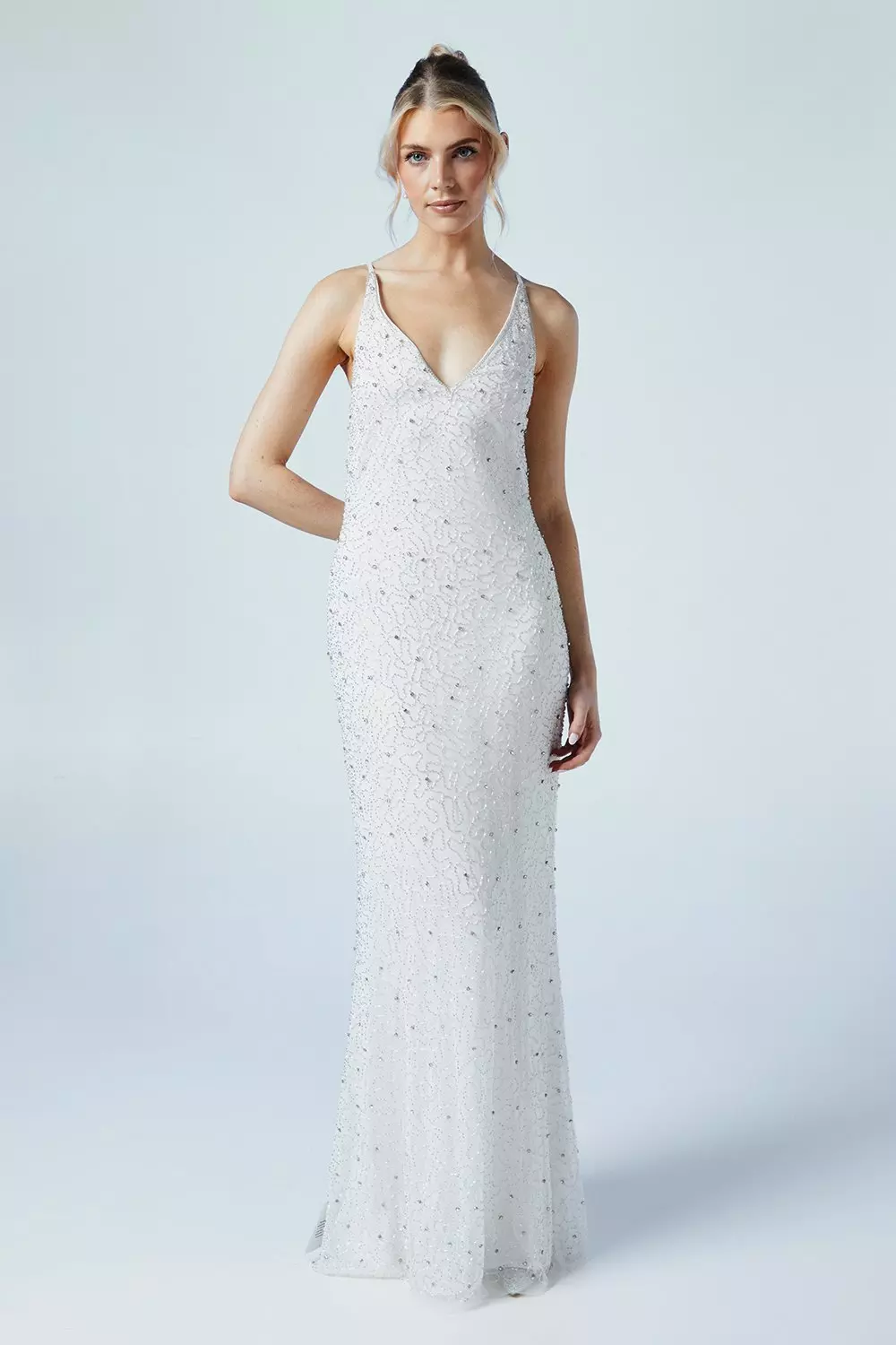 KAREN MILLEN ペンシルドレス タイト 無地 クレープ Ｖネック KAREN MILLEN ペンシルドレス タイト 無地 クレープ Vネック