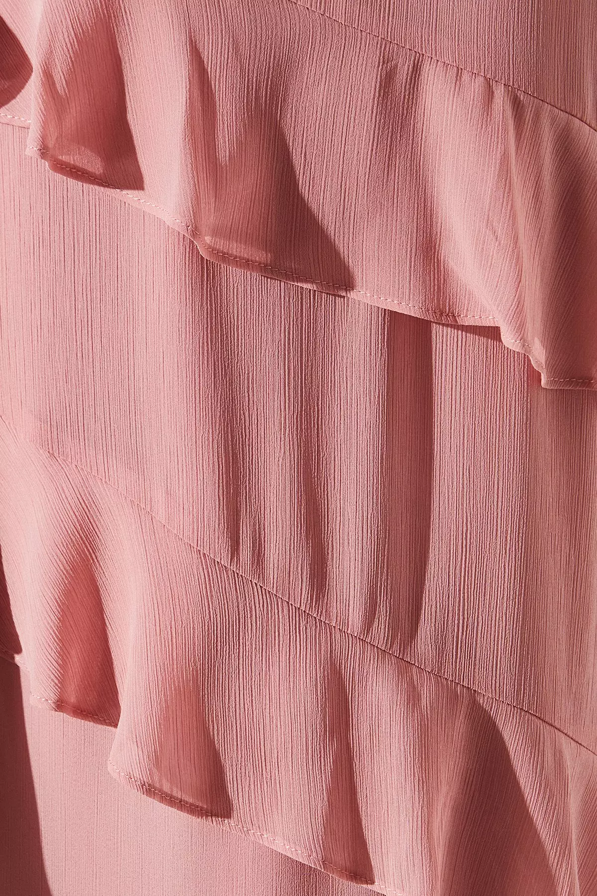 Blush Ruffle Tiered Long Sleeve Gown alternative image