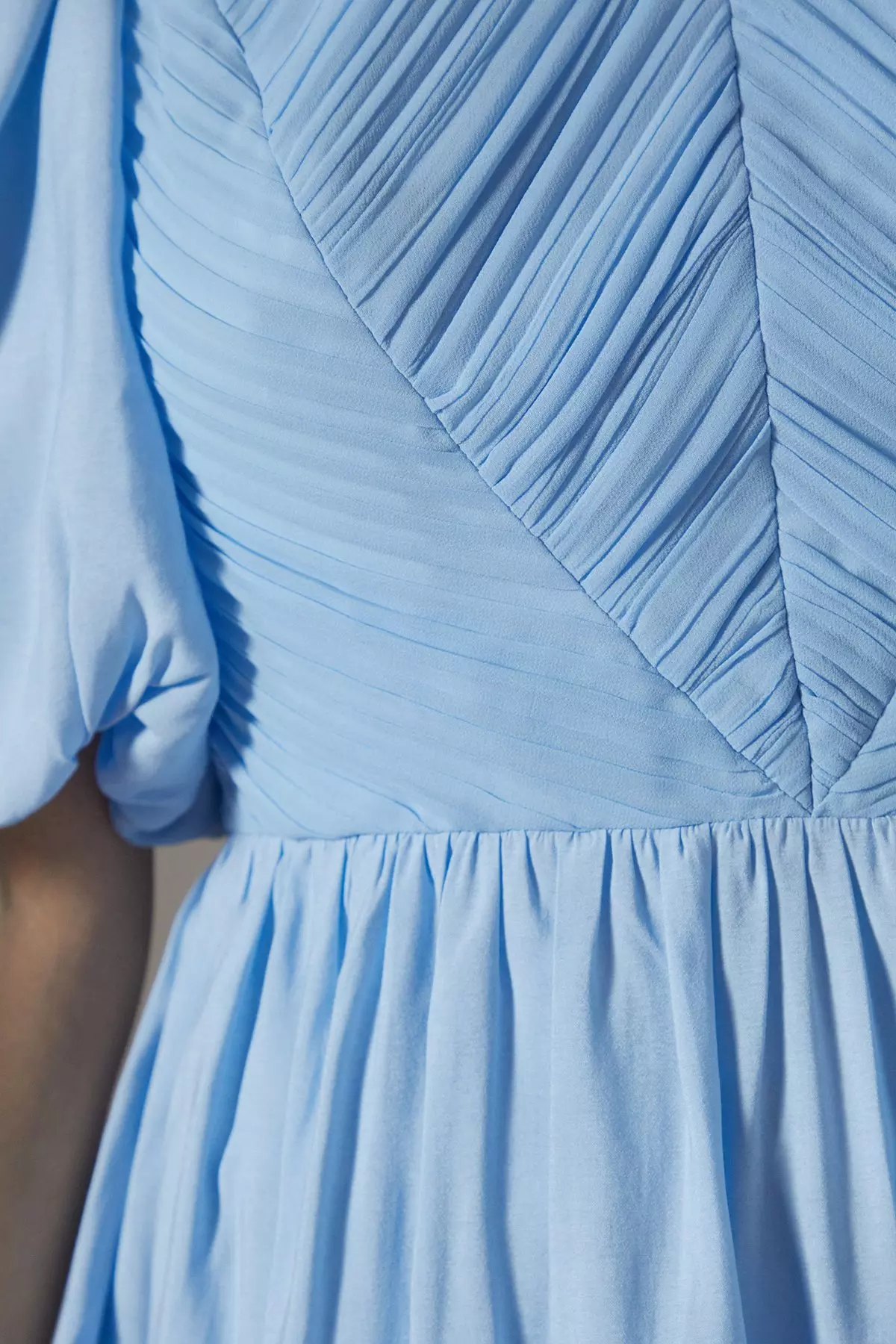 Blue Baby Pleat Organza Mini Dress alternative image