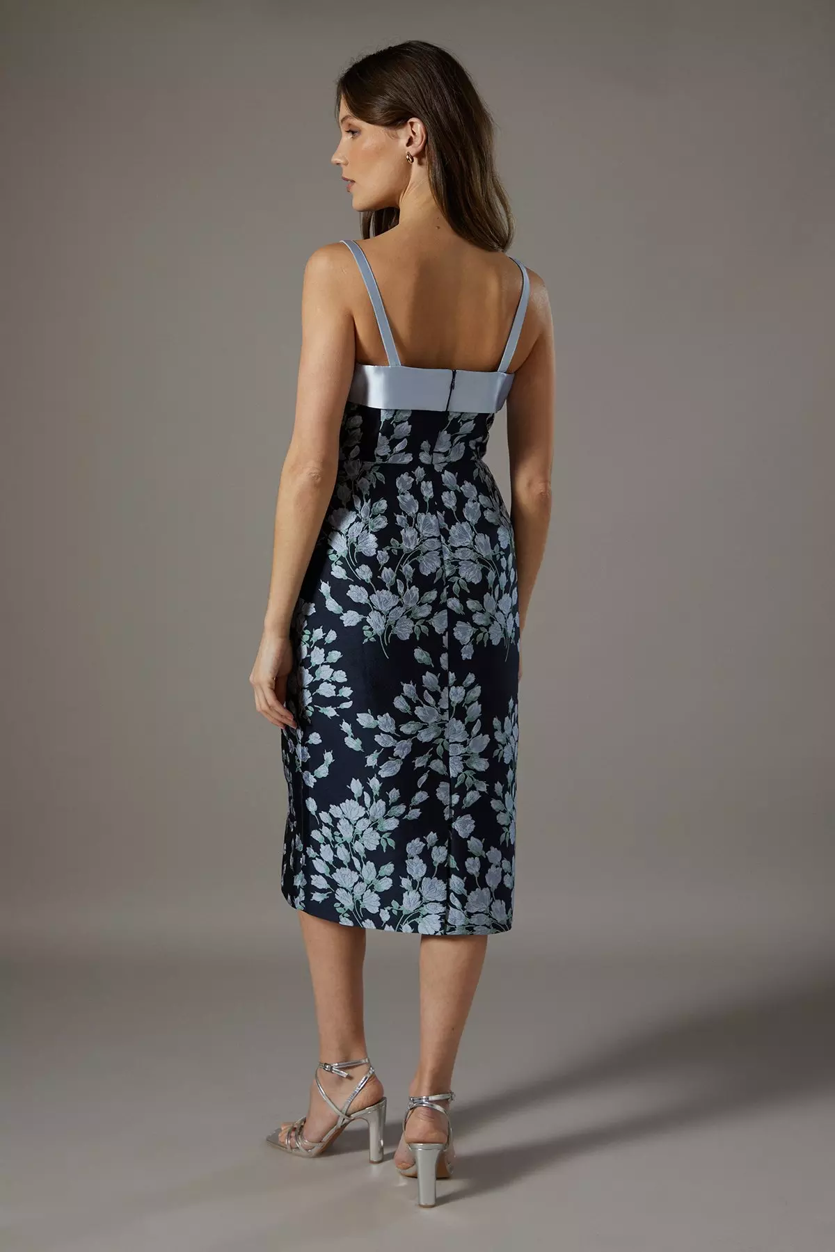 Midnight Jacquard Bow Fitted Mini Dress alternative image
