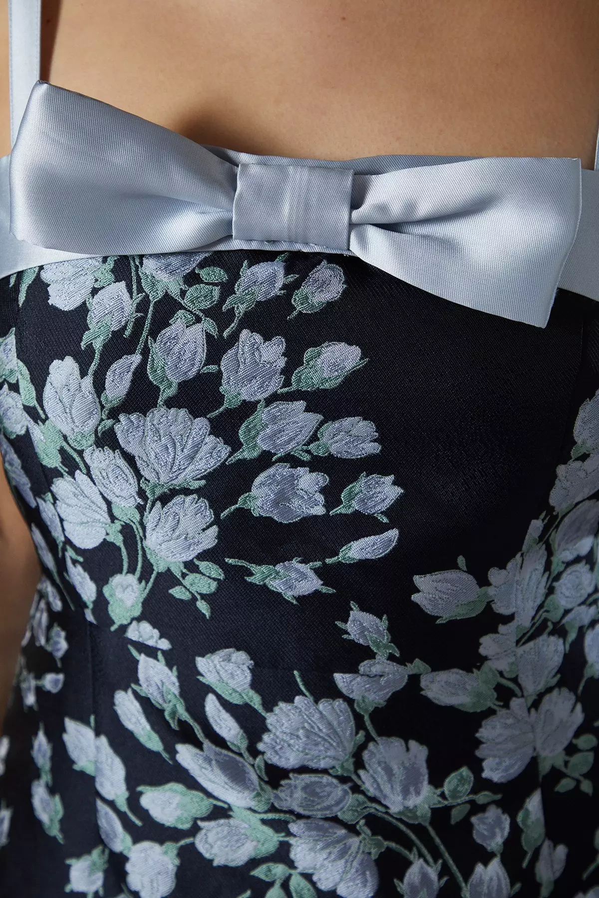 Midnight Jacquard Bow Fitted Mini Dress alternative image