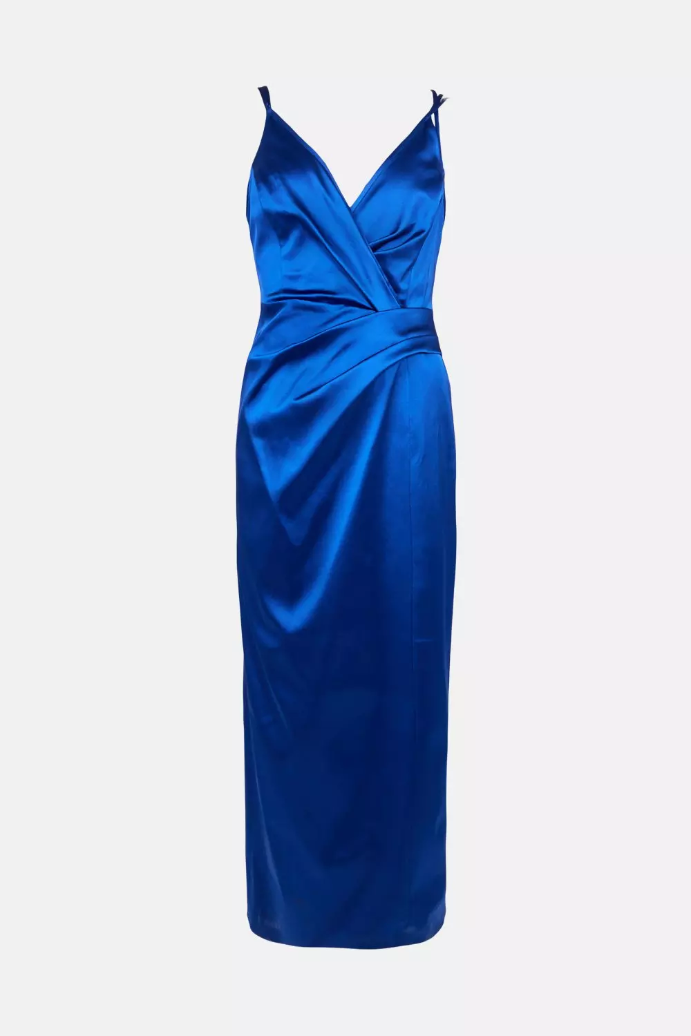 Italian Structured Satin Strappy Tailored Maxi Dress Karen Millen