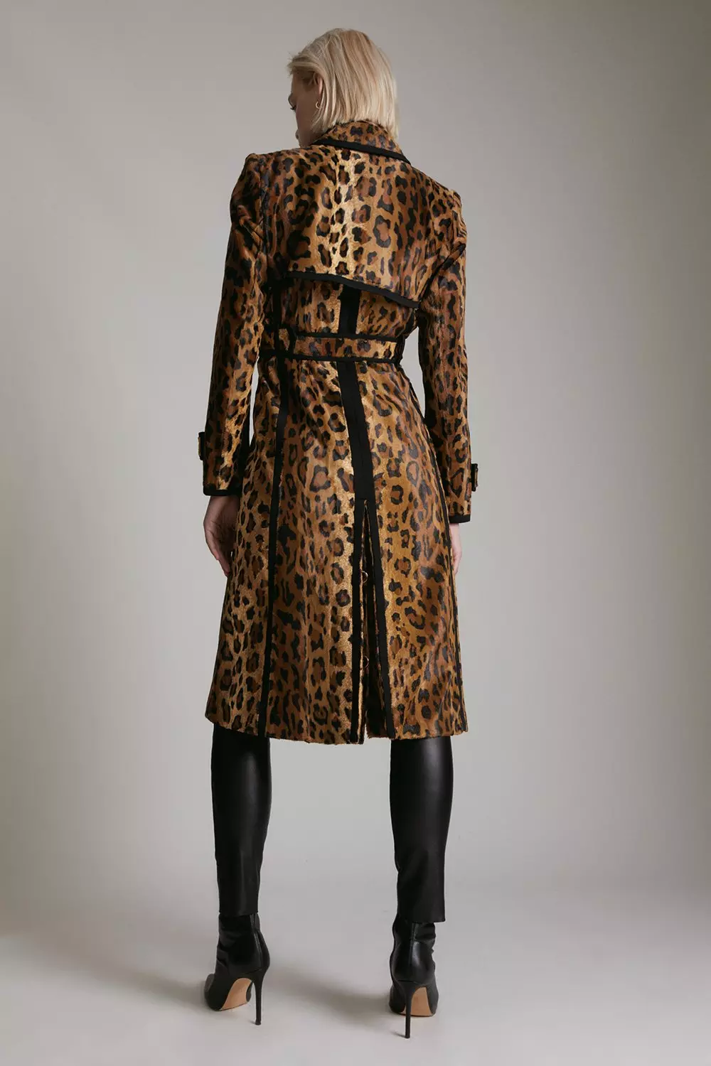 【fenon】 leopard long trench coat fenon】 leopard long trench coat Saint Laurent Men's Taffeta