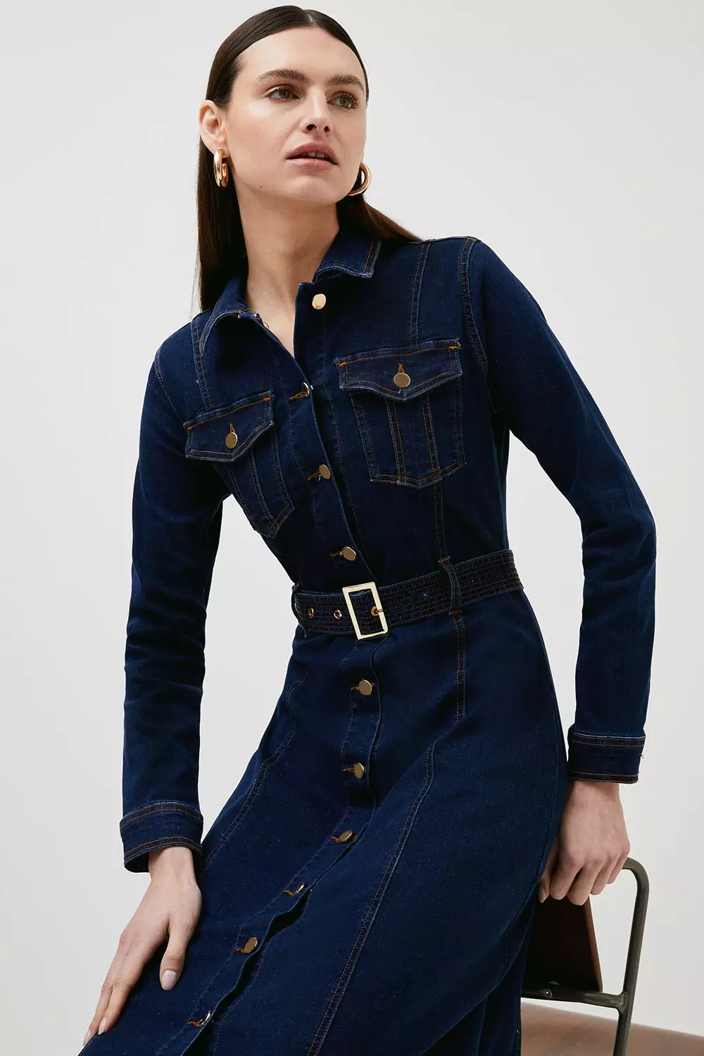 Denim western shirt dress on sale