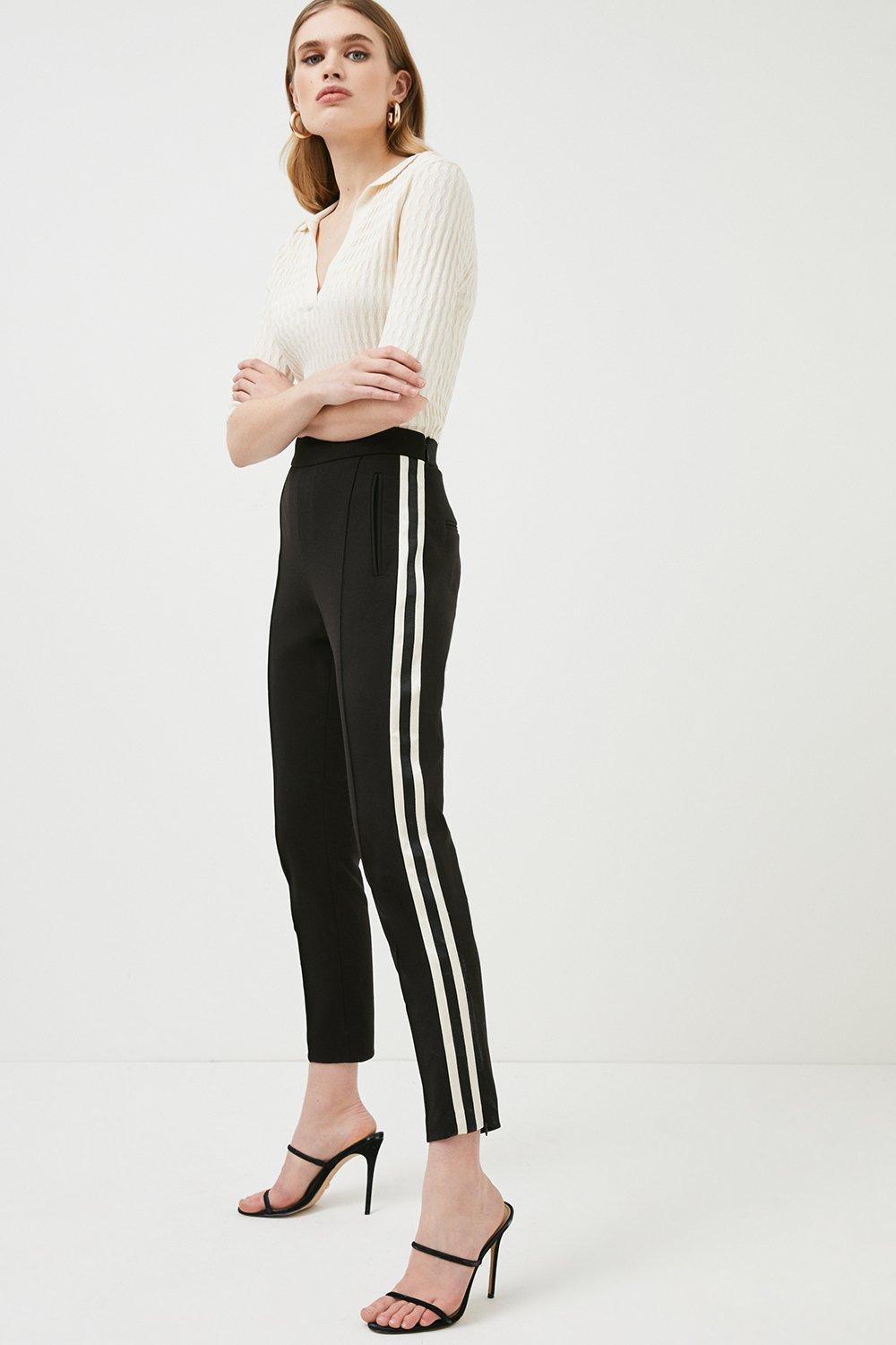 Ladies side stripe trousers online