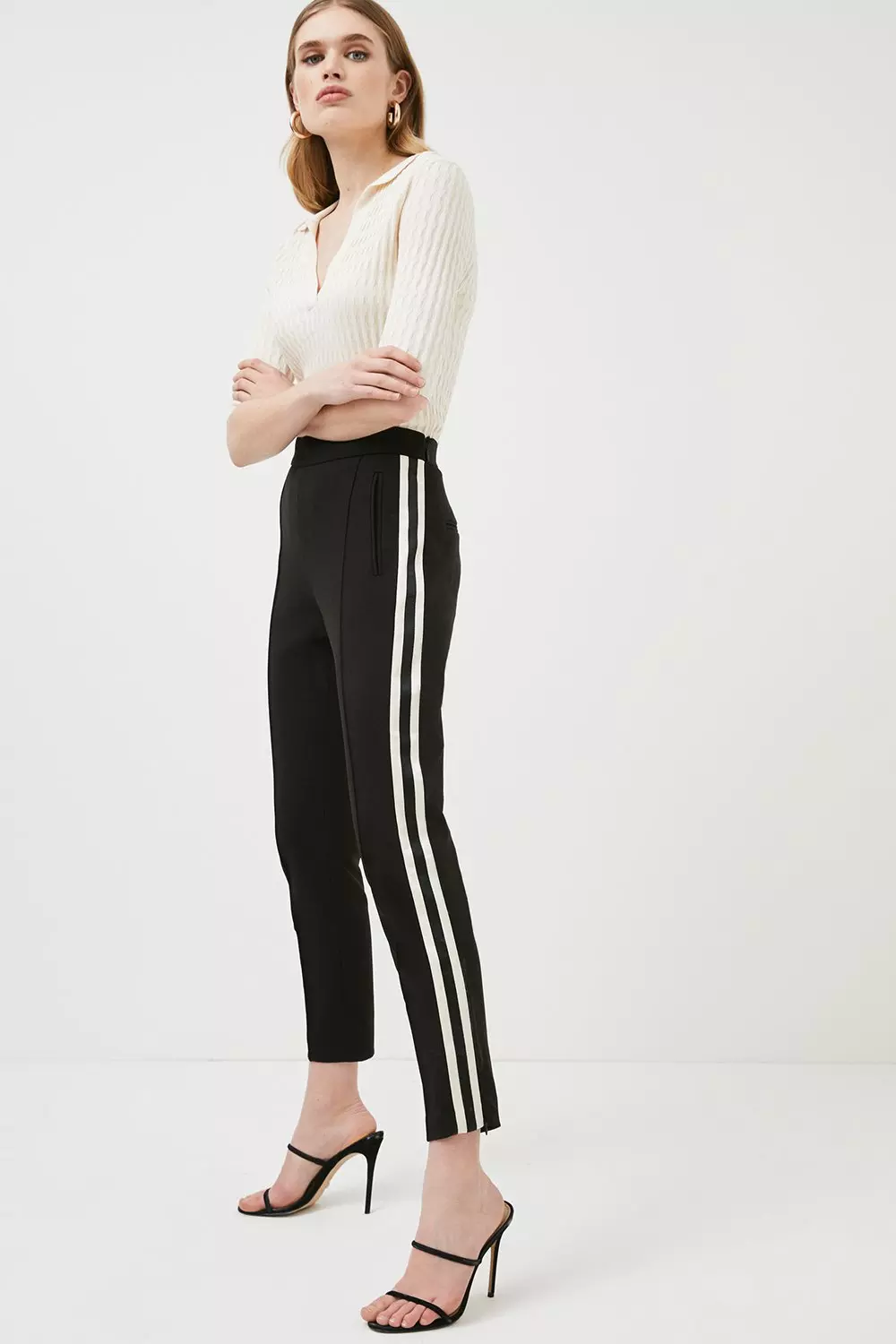 Ladies trousers with side stripe store