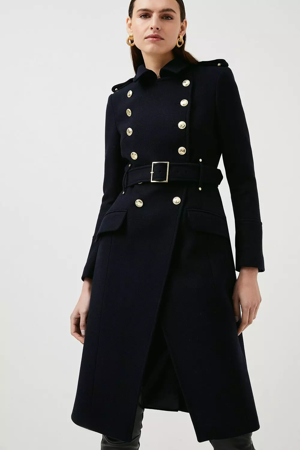 Karen millen military wool coat best sale